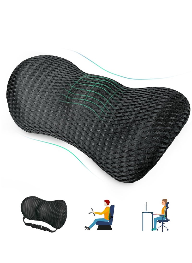 Memory Foam Lumbar Support Back cushion, Adjustable Strap, Improves Posture, Promotes Back Pain Relief, Balanced Firmness Designed, for Office Chair Car Seat Pain Relief - Image 1